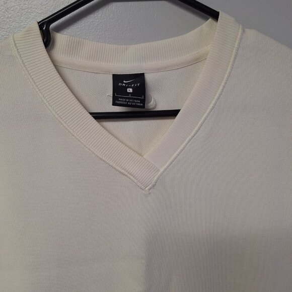 Nike Dri Fit Pullover Vest Off White Mens Large Gold Preppy Club - Picture 2 of 9